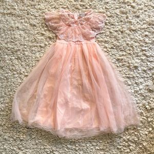 Trish Scully peach lace tulle occasion dress 3